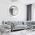 Duże okrągłe lustro Glamour białe ze srebrną mozaiką w stylowym salonie GieraDesign.