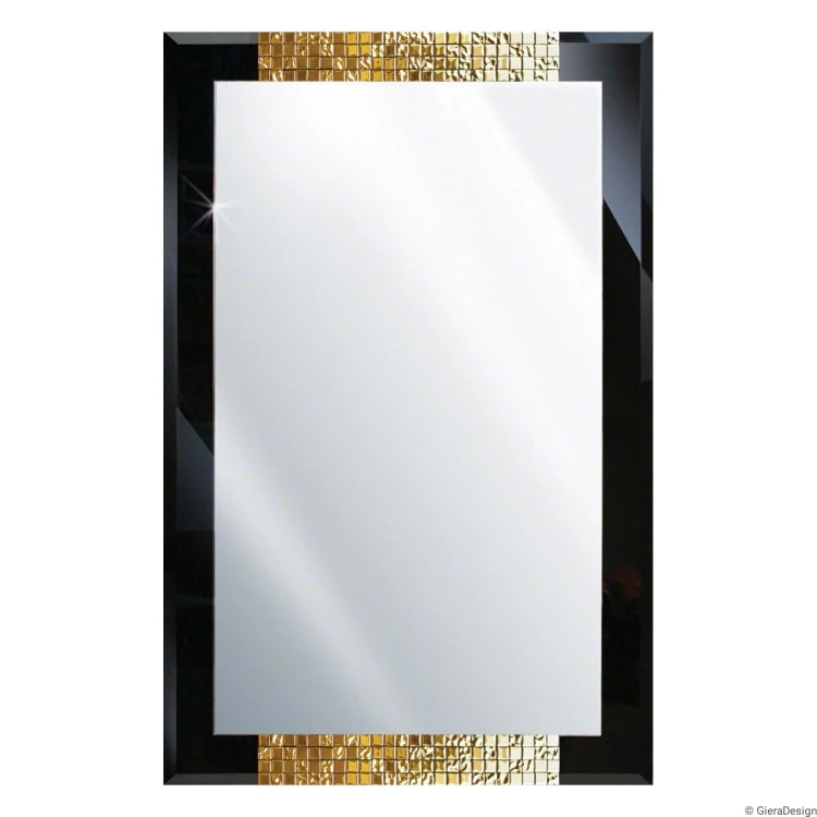 Lustro Attika Gold - w czarno-złotej ramie glamour. GieraDesign