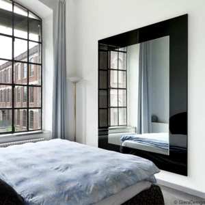 Lustro Modern SQ Black – duże prostokątne z szeroką ramą