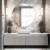 Lustro łazienkowe okrągłe Modern Line Opti White w nowoczesnej łazience. GieraDesign
