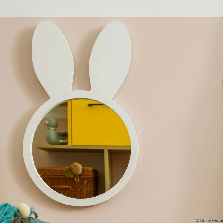Lusterko Bunny w kształcie królika białe. GieraDesign