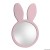 Lustro Bunny różowe do pokoju dziecięcego w kształcie króliczka,  zbliżenie, GieraDesign