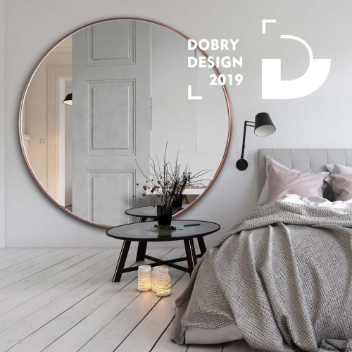 Duże lustro Scandi Slim miedziane w sypialni, Giera Design