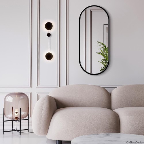 Lustro Ambient - czarne owalne łażienkowe idealne zarówno do łazienki jak i do salonu. GieraDesign