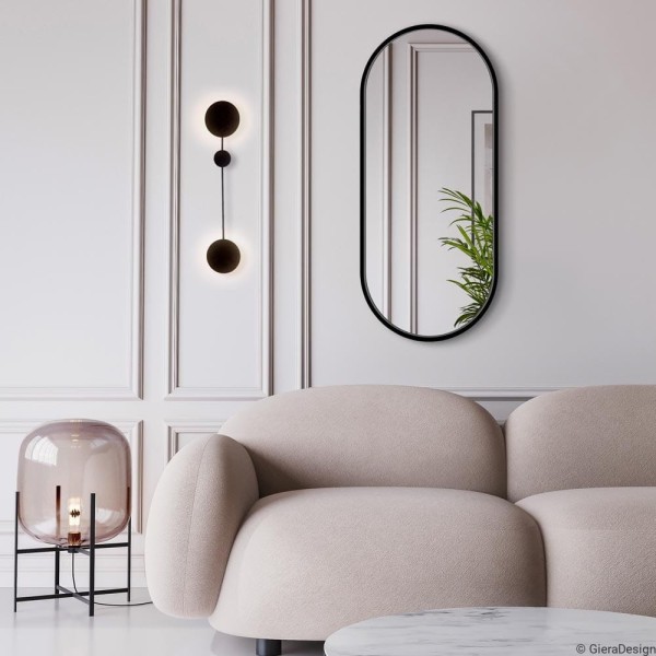 Lustro Ambient - czarne owalne łażienkowe idealne zarówno do łazienki jak i do salonu. GieraDesign