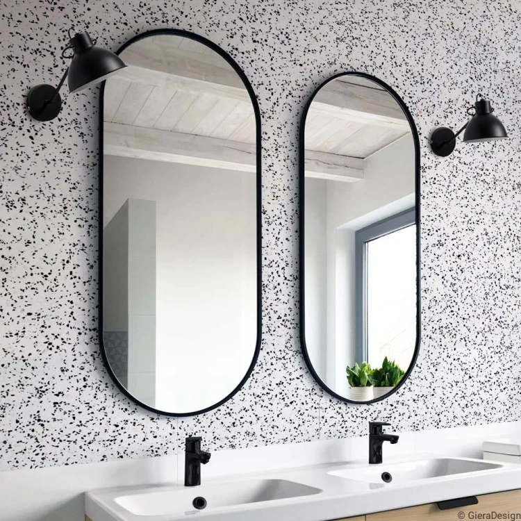 Lustro Ambient Slim - owalne w czarnej ramie do łazienki GieraDesign