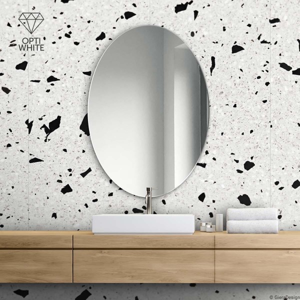 Lustro łazienkowe elipsa Opti White. GieraDesign