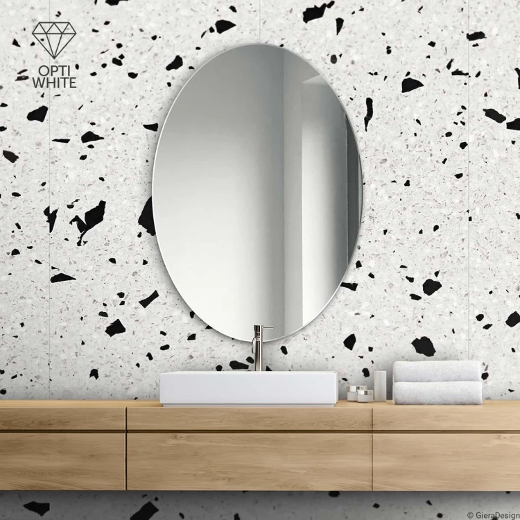Lustro łazienkowe elipsa Opti White. GieraDesign