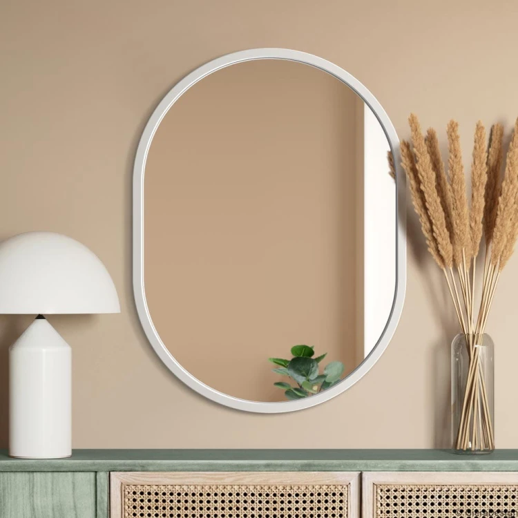 Lustro Ambient -owalne w białej ramie, GieraDesign