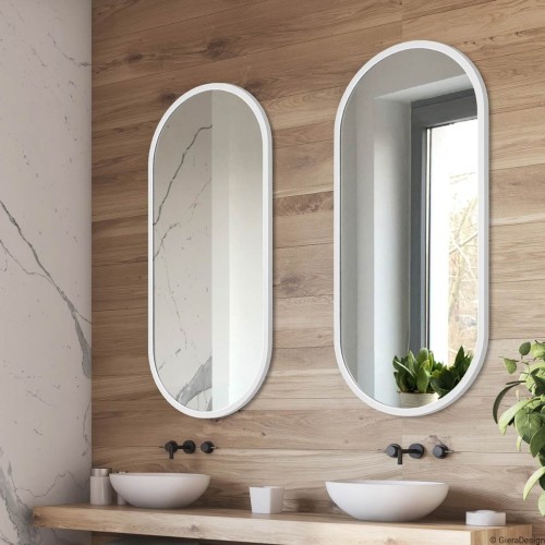 Lustro Ambient - owalne w białej ramie, GieraDesign