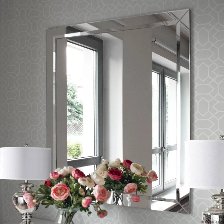 Lustro Satis z ramą lustrzaną fazowane - GieraDesign