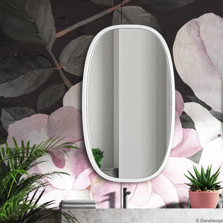 owalne lustro Dolio w kolorze białym, GieraDesign