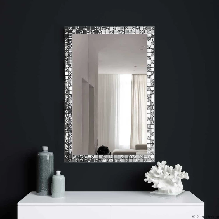 Lustro prostokątne Aurea SQ Slim srebrne. GieraDesign