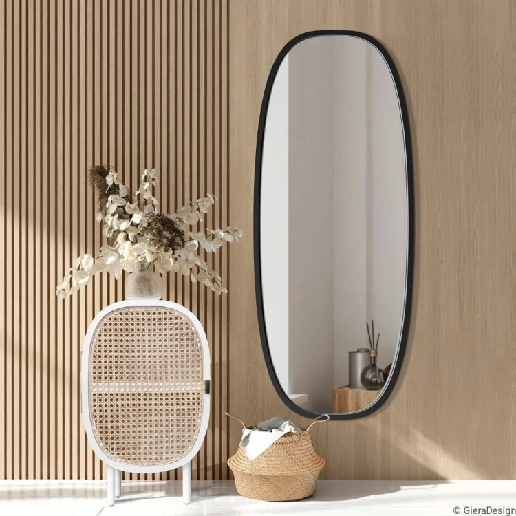 Lustro Dolio czarne wąskie do przedpokoju. GieraDesign
