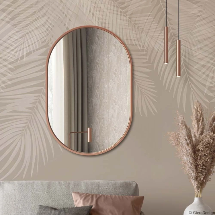 Lustro Ambient miedź – owalne do łazienki. GieraDesign