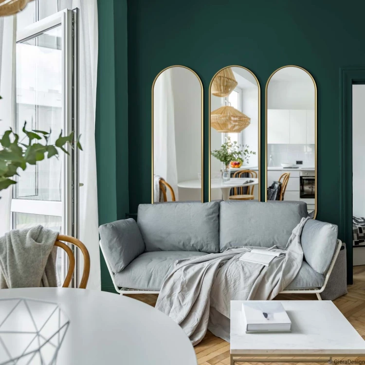 Lustro Ambient Slim – złote do korytarza. GieraDesign