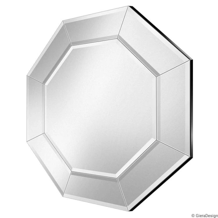 Lustro ośmiokątne w ramie lustrzanej Cristal Oktagon, na czarnej płycie - GieraDesign