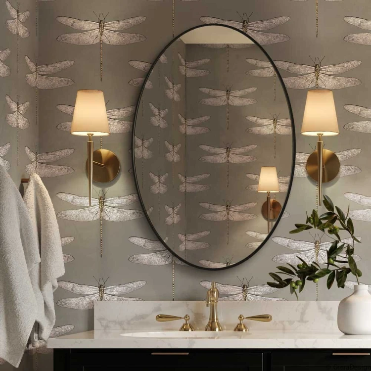 Lustro Scandi Slim owalne czarne, idealne do łazienki w stylu grandmillenial. GieraDesign