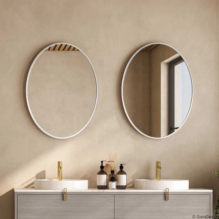 Lustro Scandi Slim owalne białe łazienkowe GieraDesign