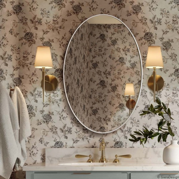 Lustro Scandi Slim owalne białe GieraDesign