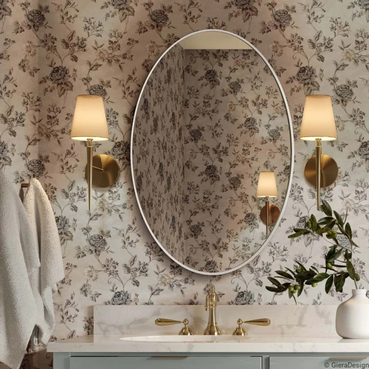 Lustro Scandi Slim owalne białe GieraDesign