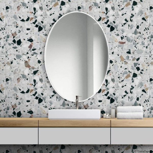 Scandi Slim białe  owalne - lustro skandynawski styl, GieraDesign