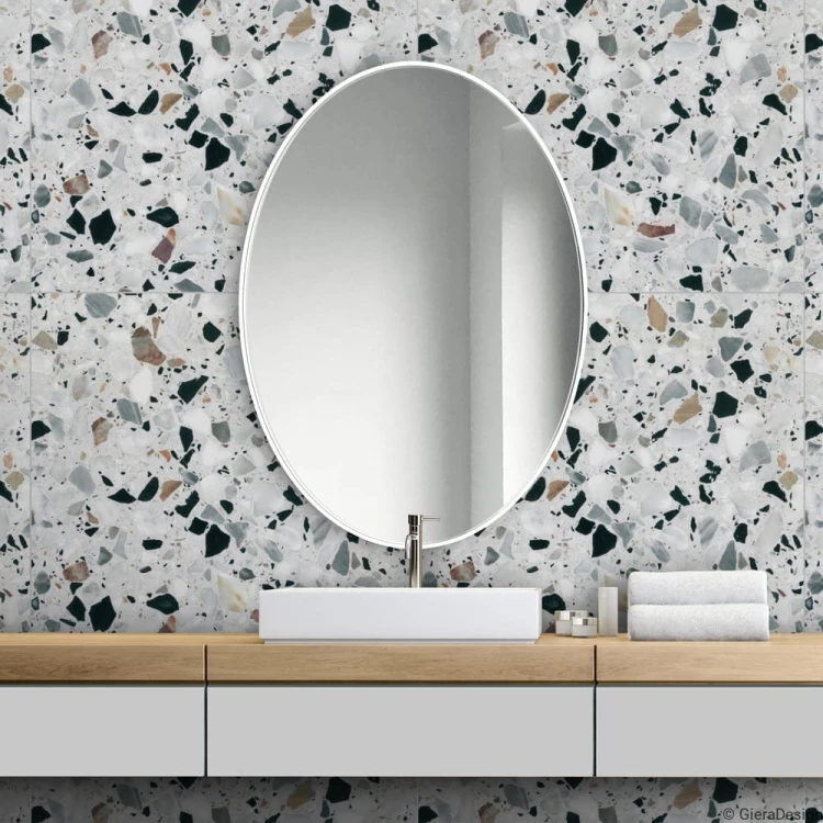 Scandi Slim białe  owalne - lustro skandynawski styl, GieraDesign