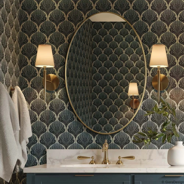 Lustro Scandi Slim owalne złote, idealne do ciemnej łazienki. GieraDesign
