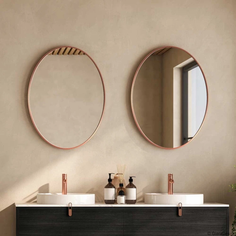 Lustro Scandi Slim owalne miedziane łazienkowe GieraDesign
