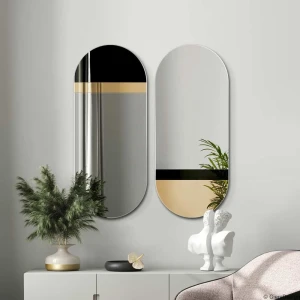 Lustro Fusion – owalne czarne ozdobne