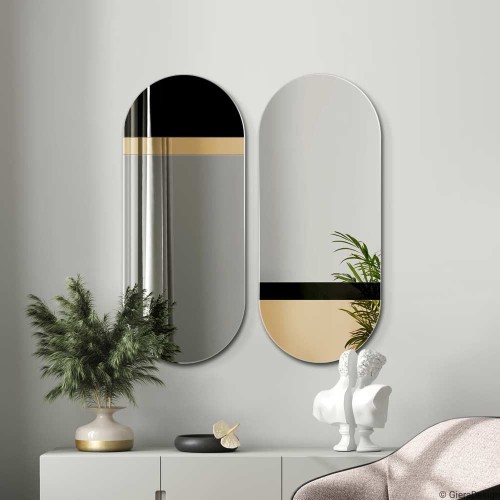 Lustro Fusion - owalne czarne ozdobne GieraDesign