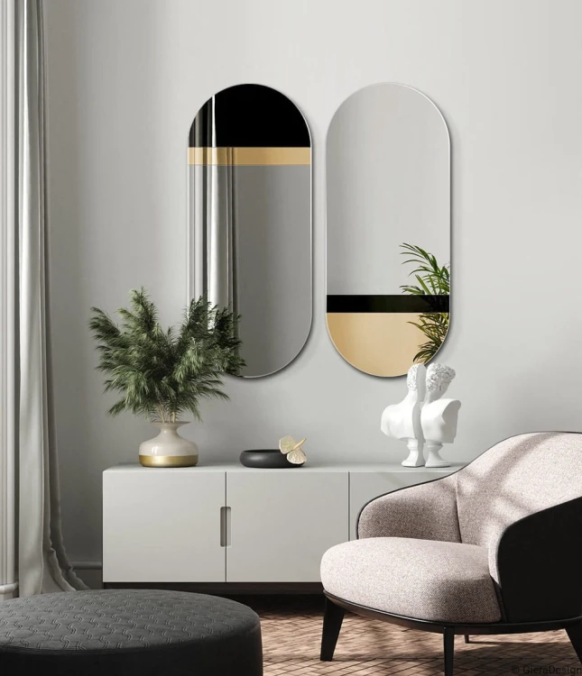 Lustro Fusion - owalne czarne ozdobne GieraDesign