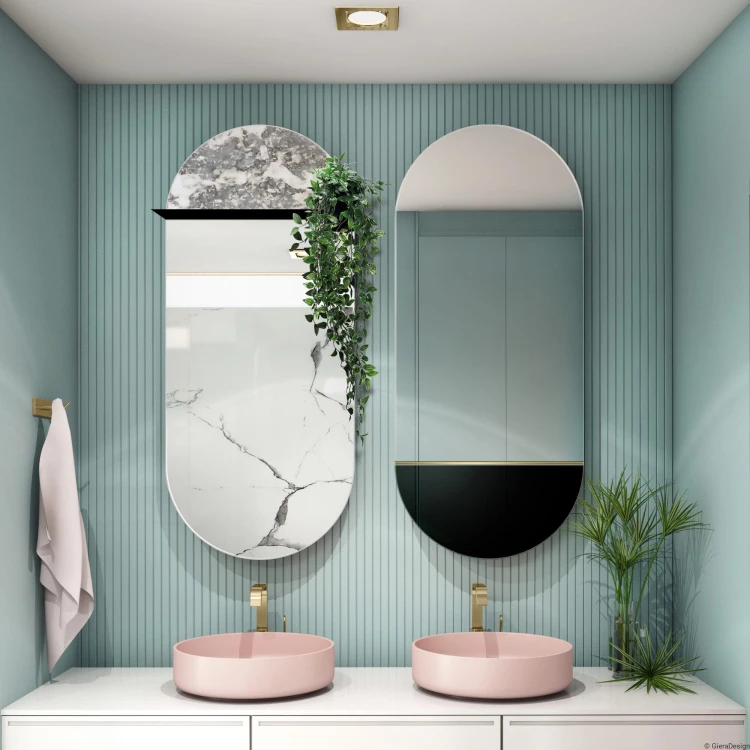 Lustro Novi czarne – owalne dwukolorowe. GieraDesign