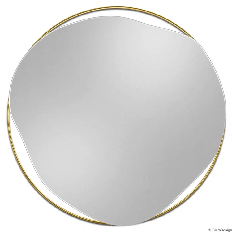 Lustro w mosiężnej ramie Ring Lapis - GieraDesign