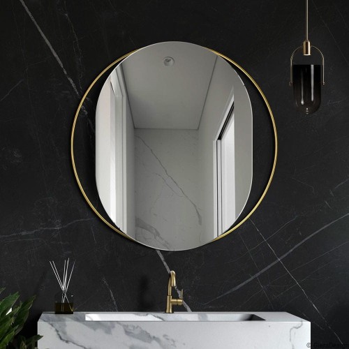 Lustro Ring Ambient owalne w mosiężnej ramie od GieraDesign