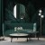 Lustro Ring Ambient w eleganckim salonie na tle tapety w kolorze butelkowej zieleni. GieraDesign