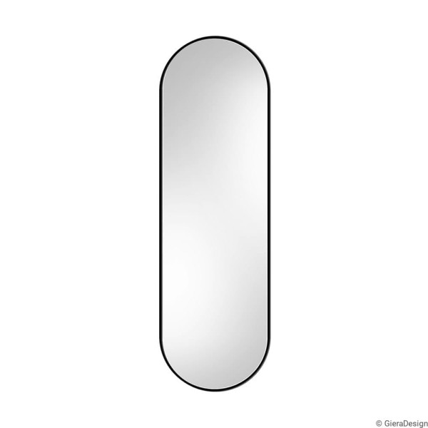 Lustro owalne Ambient Slim - czarne do korytarza zbliżenie. GieraDesign