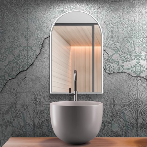 Lustro Portal - łukowe białe półowalne. GieraDesign