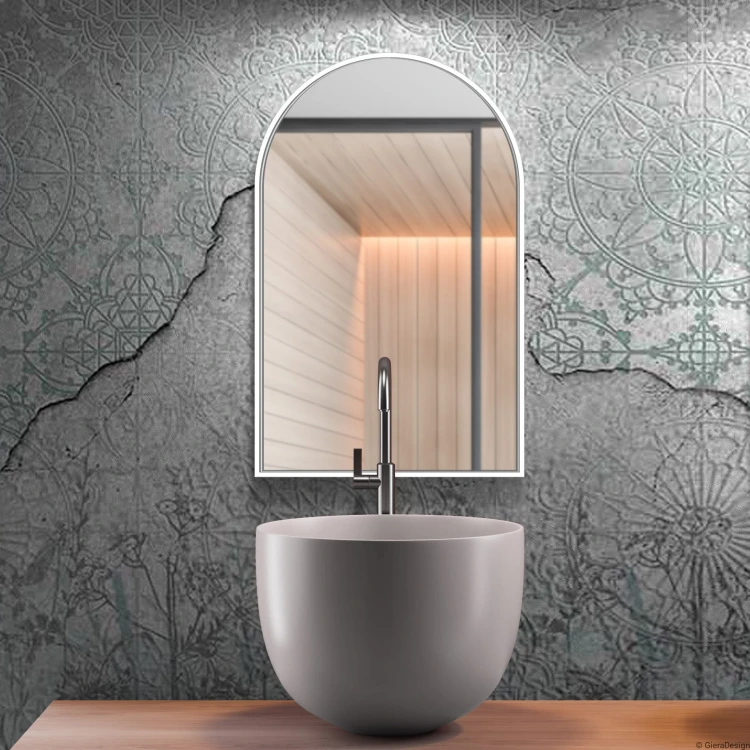 Lustro Portal - łukowe białe półowalne. GieraDesign
