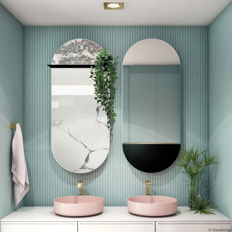 Lustro Novi Corrosi – owalne z metalową półką. GieraDesign