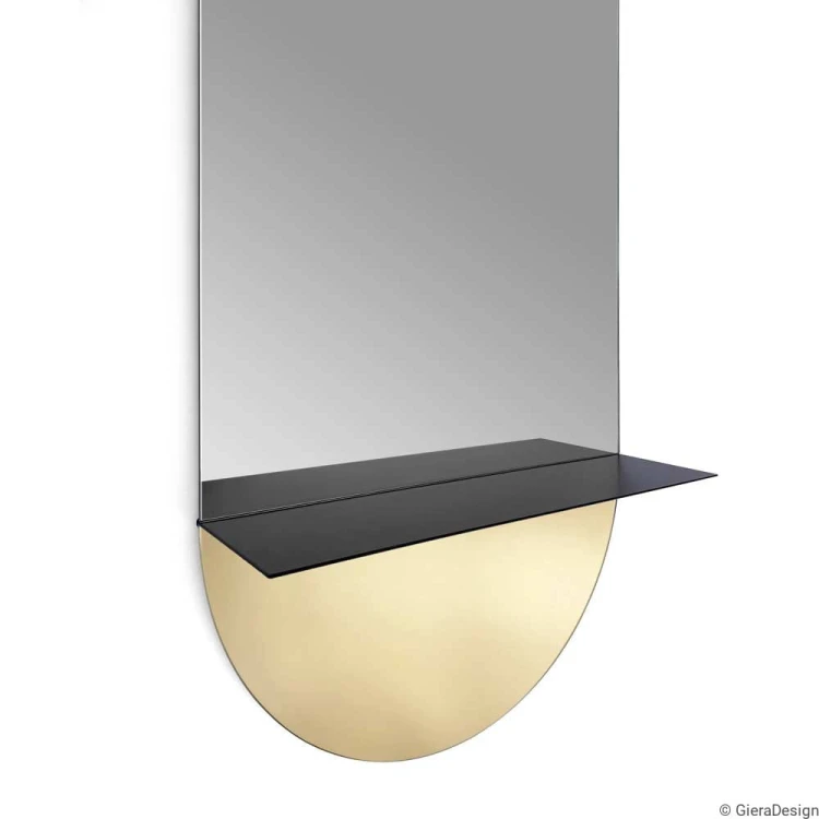 Lustro Novi złote z metalową półką. GieraDesign