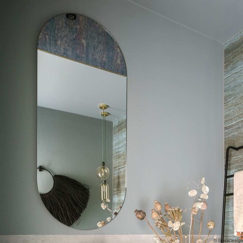 Lustro Novi Antique – owalne z kolorową wstawką. GieraDesign