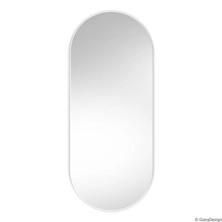 Ambient Slim lustro - w białej ramie do łazienki zbliżenie GieraDesign