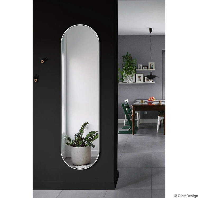 Lustro do korytarza Ambient Slim białe owalne podłużne GieraDesign