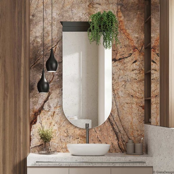 Lustro Vico półowalne z półką. GieraDesign