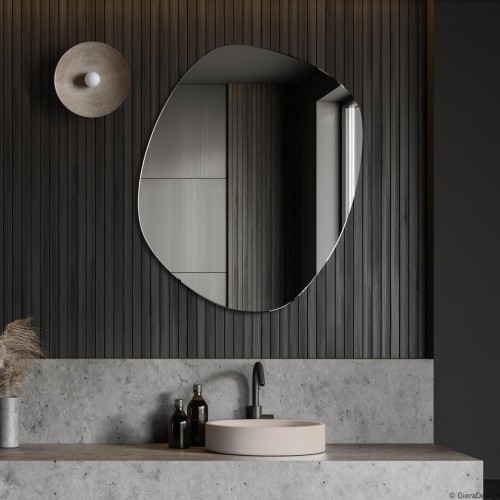 Lustro Roco - o nieregularnym kształcie, nad umywalką w łazience - GieraDesign