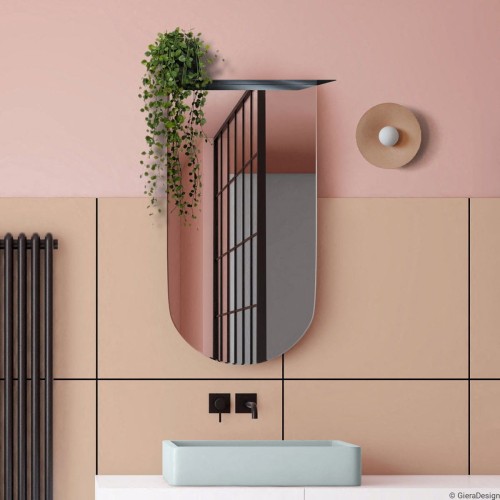 Arco - lustro z łukiem i metalową półką, GieraDesign