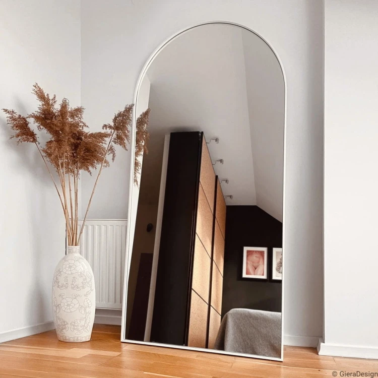 Lustro Portal stojące białe, oparte o ściane | GieraDesign