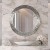 Okragłe lustro Aurora Silver ze srebrną mozaiką w stylu glamour. GieraDesign