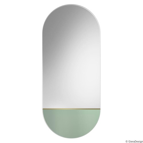 Lustro Novi jasnozielone – owalne z kolorową wstawką. GieraDesign